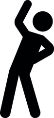 Body tilts icon. Body movements stretch. Fitness signs and symbols.