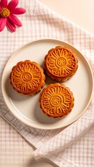 Chinese Mooncake on Plate