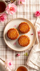 Chinese Mooncake on Plate