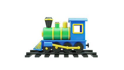 Colorful Toy Train on Tracks