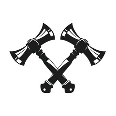 crossed viking axe icon vector element design