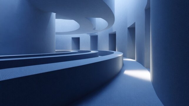 Dynamic interior view of labyrinth with mobile otoliths affecting balance receptors depicting sensation of dizziness and vertigo symptoms.