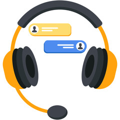 Customer Engagement Headset Chat Icon