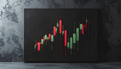 Textured Style Stock Chart with Red and Green Candles