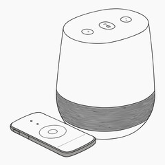 Minimal Smart Home Speaker on Purple | Modern AI Assistant Device