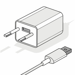 Modern Smartphone Charger Isolated on White | Fast Power Adapter