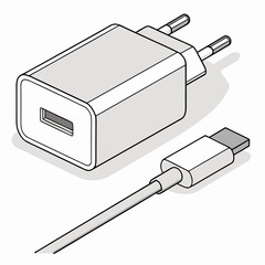 Modern Smartphone Charger Isolated on White | Fast Power Adapter