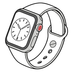 Realistic Smartwatch Isolated on White | Modern Wearable Technology