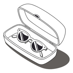 Soft Sunglasses Case Isolated on White, Eyewear Protection
