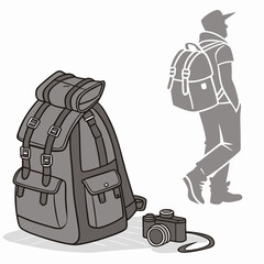 Authentic Travel Backpack Isolated on White for Global Trips