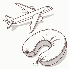 Plush Travel Pillow Isolated on White for Soft Support