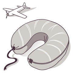 Ergonomic Travel Neck Pillow Isolated on White for Journeys