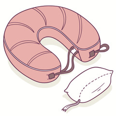 Cozy Travel Pillow Isolated on White for Relaxing Trips