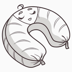 Essential Travel Pillow Isolated on White for Restful Sleep