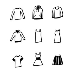 vector illustration of a set of clothes