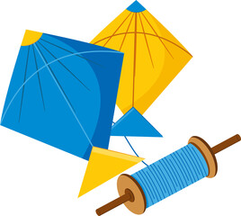 happy makar sankranti celebrating kites festival of india vector illustration design