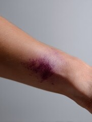 Fototapeta premium Accident recovery awareness, hematoma and bruised skin treatment