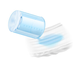 Absorbent material that shows prevents leaking for diapers, pants, pads, changing mats. Vector illustration isolated on white background. Perfect for hygiene product and absorbent materials. EPS10.