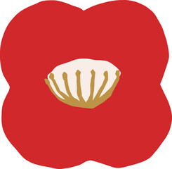 Red chinese flower abstract paper cut art