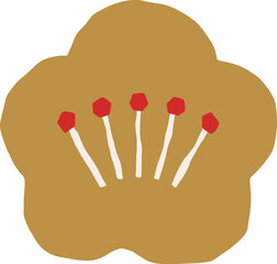 Gold chinese flower abstract paper cut art