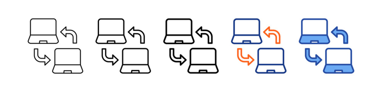 Peer To Peer Network Different Set Vector Icon