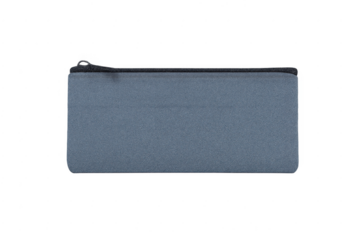 Gray blue zippered pencil case pouch