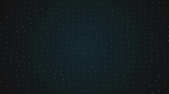 Abstract background of glowing teal dots against dark black background