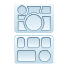 Empty Metal Food Tray Vector Illustration