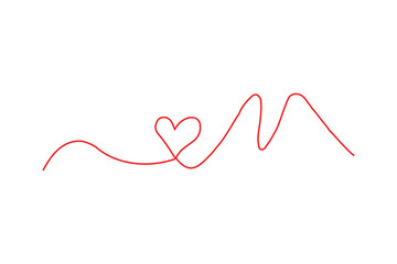 Heart Outline Clipart, Red , Love Symbol design