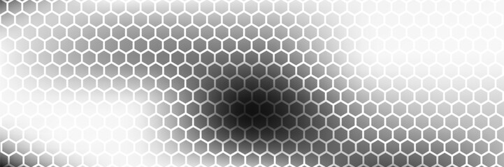 Abstract white and grey hexagonal pattern background design. Modern simple overlapping hexagon geometric element with molecular structures. Medical science technology concept