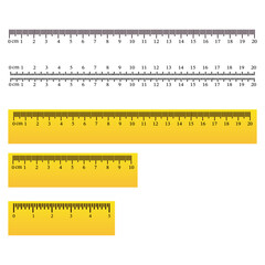 Measurement Ruler Set in Centimeters. Vector illustration.