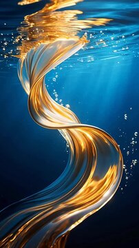 GoldenLightStreaminDeepBlueOcean