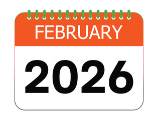 Vector icon for the February 2026 calendar