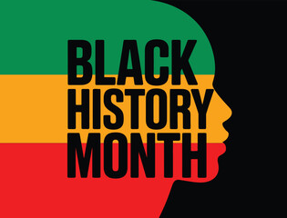 Black History Month Silhouette Icon in Pan-African Colors