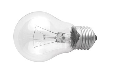 Light bulb close-up, on a white isolated background