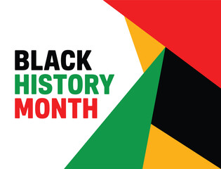 Black History Month Typography with Pan-African Geometric Background
