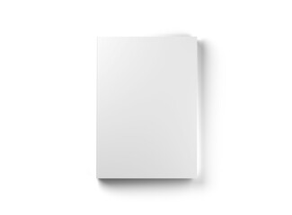 White book on transparent background. Isolated blank book mockup 3D rendering