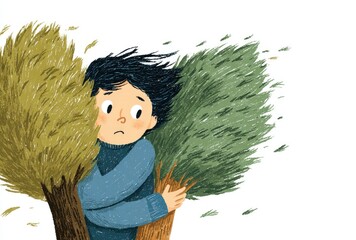 Background illustration of strong winds