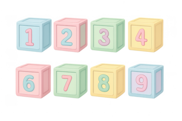 Pastel number blocks for counting and early math learning