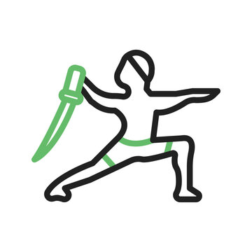 Kenjutsu icon vector image. Suitable for mobile apps, web apps and print media.