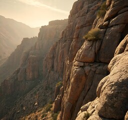 Majestic Steep Rock Formations in Golden Morning Light