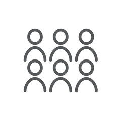 Six people next to each other, icon.