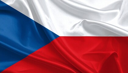 Czech Republic flag with white-red stripes and blue triangle.
