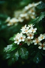 Blooming white flowers