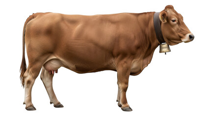 Brown cow isolated on transparent background