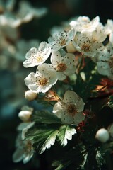 Blooming white flowers