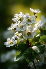 Blooming white flowers