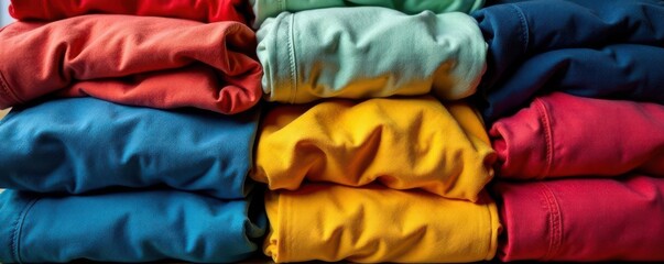 Neatly folded second-hand clothes Sustainable, eco-friendly, slow fashion , slowfashion, consumption