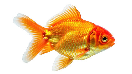 Vibrant goldfish isolated on transparent background