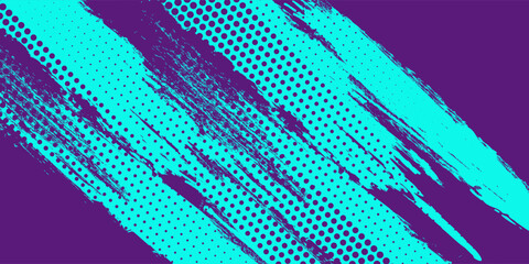 Abstract Sports Background with Blue and Purple Brush Texture and Halftone Effect. Grunge Background modern. Modern Trendy design in vector EPS 10